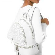 MICHAEL Michael Kors Rhea Zip Small Leather Backpack, Optic White B4HP