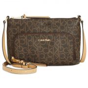 Women Calvin Klein Lily Signature Crossbody Bag, Dark Brown B4HP
