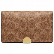 Coach Dreamer Card Case Wallet in Colorblock Signature Canvas Rust Tan B4HP