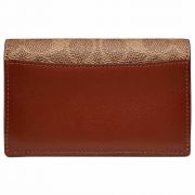 Coach Dreamer Card Case Wallet in Colorblock Signature Canvas Rust Tan B4HP