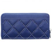 DKNY Blue Sofia Studed Leather Zip Around Wallet B4HP