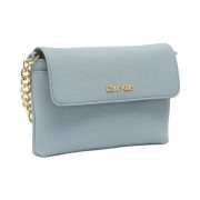 Calvin Klein Hayden Flap Leather Crossbody Blue B4HP