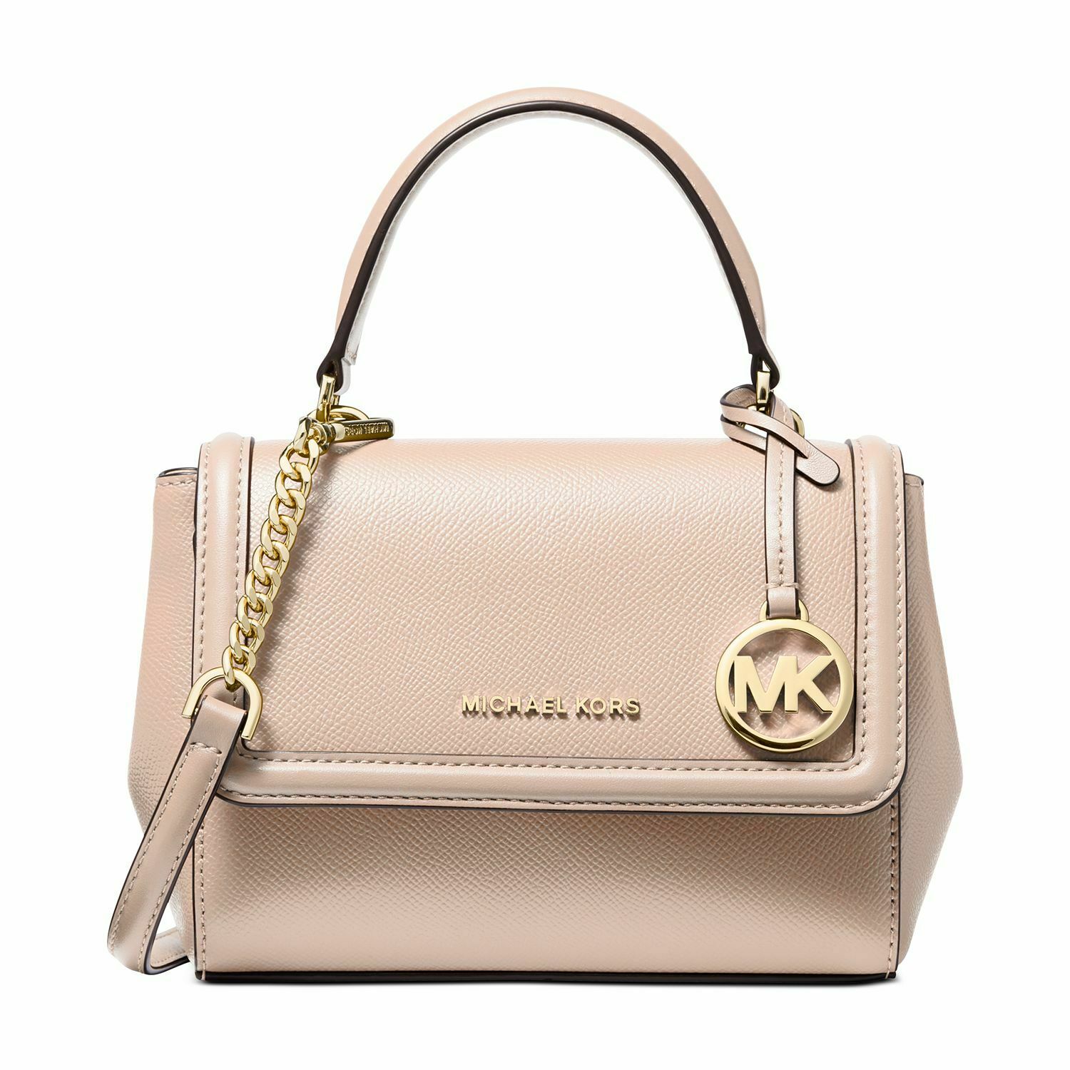 NWT MICHAEL Michael Kors Jet Set Top Handle Leather Crossbody Soft Pink ...