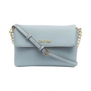 Calvin Klein Hayden Flap Leather Crossbody Blue B4HP