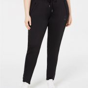 Lala Anthony Trendy Plus Size Mesh Stripe Jogger Pants 2X Black B4HP