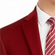 BAR III Mens Red Single Breasted Heather Slim Fit Wool Blend Suit Separate 40S B