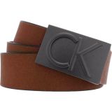 Calvin Klein Men's Leather Logo Plaque Belt B4HP