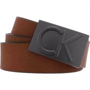 Calvin Klein Men’s Leather Logo Plaque Belt B4HP