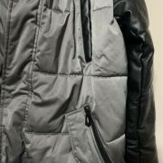 NOIZE Men’s Logan Long Parka Jacket Vegan Leather Grey Size M B4HP