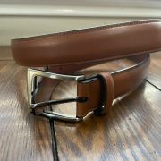 Perry Ellis Full-Grain Cowhide Bonded Leather Casual Dress Belt Brown 36 B4HP