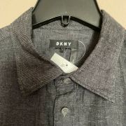 Dkny Men’s Indigo Twill Shirt Maritime Black Size Large B4HP