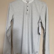 Guess Men’s Dotted Henley Gray Size Small B4HP