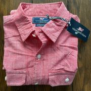 Vineyard Vines SEA BREEZE DOCKMAN TEXTURED CLASSIC FIT SHIRT LOBSTER REEF B4HP S