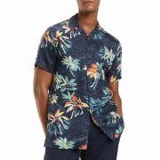 Tommy Hilfiger Short-Sleeve Hawaiian-Print Classic Fit Shirt Size Medium B4HP