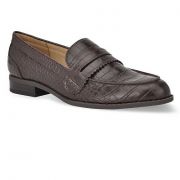 Nine West Orlee Women’s Loafers Croc Brown size 8.5M B4HP