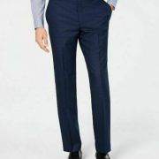 Andrew Marc Men’s Modern-Fit Navy Plaid Suit 36S / 29 x 30 Flat Pant $395 B4HP
