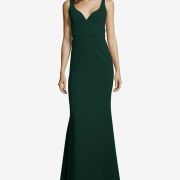 Betsy & Adam Women’s Green V-neck Sleeveless Gown Formal Dress Size 12 B4HP