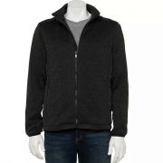 Men’s Apt. 9® Sherpa-Lined Mock Neck Marled Sweater Fleece Jacket B4HP