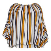 Single Thread Womens Symphony Yarn Dyed Stripe Top Size 3x B4HP