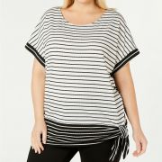 Calvin Klein Mixed-Stripe Side-Tie Top Size Large B4HP