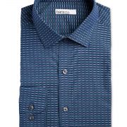 Bar III Slim-Fit Stretch Horizontal Stripe Dobby Dress Shirt S 14-14.5 32/33