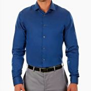Calvin Klein STEEL Extra-Slim Fit Performance Herringbone Dress Shirt 15.5 32/33