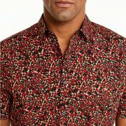 Inc International Concepts Men’s Rose Red Short Sleeve Cotton Shirt Large B4HP