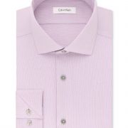 Calvin Klein Dress Shirt Slim Non Iron Stretch Solid Rose 17 32-33 B4HP