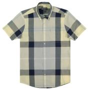 Barbour Croft Short Sleeve Plaid Check Shirt Lemon Zest Medium B4HP
