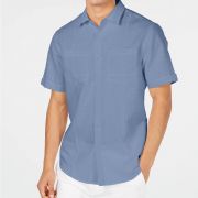 Sean John Men’s Philip Woven Button Down Shirt Mineral Blue 4XL B4HP