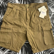 Scotch & Soda Washed Regular Fit Cargo Shorts Size 34 Olive Green B4HP