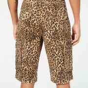 Guess Men’s Carter Twill Animal Cargo Short Size 34 Leopard print B4HP