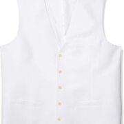 Mens Perry Ellis Men’s Linen Vest White XL B4HP