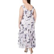 Alex Evenings plus size Women’s Tea Length Printed Chiffon Dress size 16W B4HP