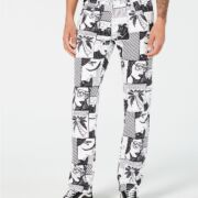 INC International Concepts Men’s Berlin Slim Straight Comic Print Stretch Pants