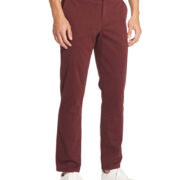 DKNY Mens Bedford Straight Leg Mid-Rise Sateen Stretch Chino Pants Oxblood