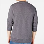 NEW DKNY GRAY STRIPE COLORBLOCK CREWNECK FLEECE LINED PULOVER SWEATER L B4HP