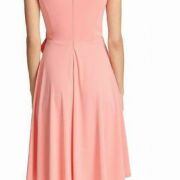 DKNY Womens Peach A-Line Dress Surplice Tie Waist Jersey 12 B4HP