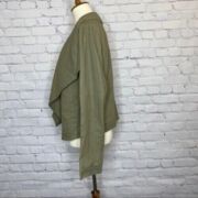 Women Plus Size Bagatelle Draped Open Front Linen Jacket Rosemary 1X