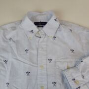 Polo Ralph Lauren 100% Cotton XL Striped Oxford Shirt $125 NWT Skull & Oars Logo