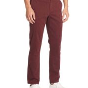 DKNY Mens Bedford Straight Leg Sateen Chino Pants Burgundy Oxblood 32×30 B4HP