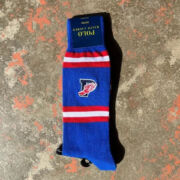 Polo Ralph Lauren P Logo Wing Striped Embroidered Athletic Socks Blue 10-13 B4HP