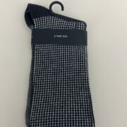 COLE HAAN Men’s 1 Pair Marine Blue Crew Dress Socks Sz 7-12 B4HP