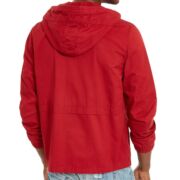 AMERICAN RAG Men’s Hooded Field Jacket Red Size Large B4HP