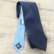 Tommy Hilfiger Men’s Blue/Light Blue Oxford Silk Classic Standard Neck Tie B4HP