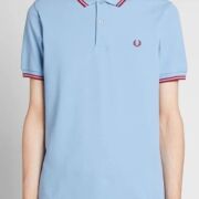 Fred Perry Twin Tipped Polo Shirt M3600 Sky Cotton Small B4HP