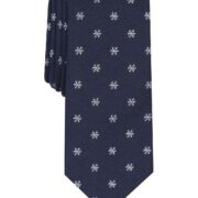 BAR III Men’s Navy Novelty Print Snowflake Slim One Size Neck Tie B4HP