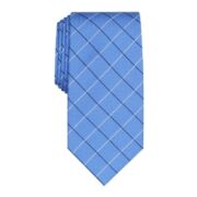 Club Room Men’s Silk Blend Tie Blue Kelley Grid Plaid Check One Size B4HP