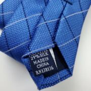 Club Room Men’s Silk Blend Tie Blue Kelley Grid Plaid Check One Size B4HP