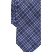 BAR III Men’s Cooper Skinny Plaid Tie One Size Blue B4HP